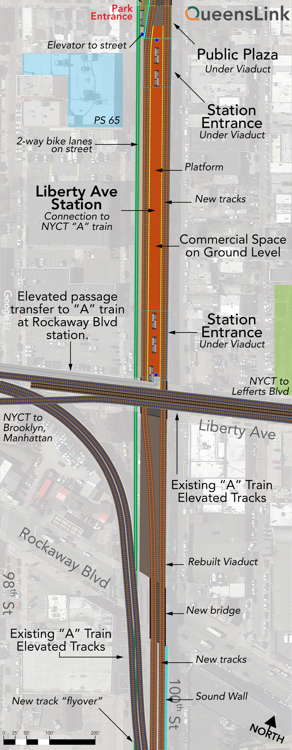 Site plan for the Liberty Ave Station.