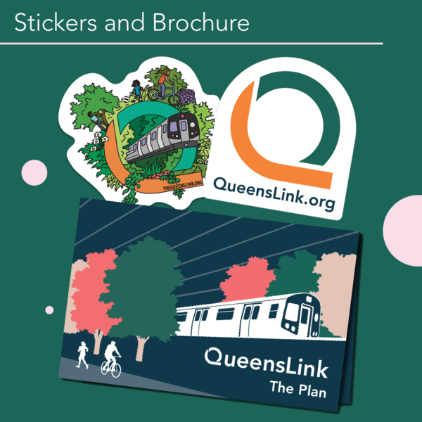 QueensLink fundraising level $10, stickers and our brochure.