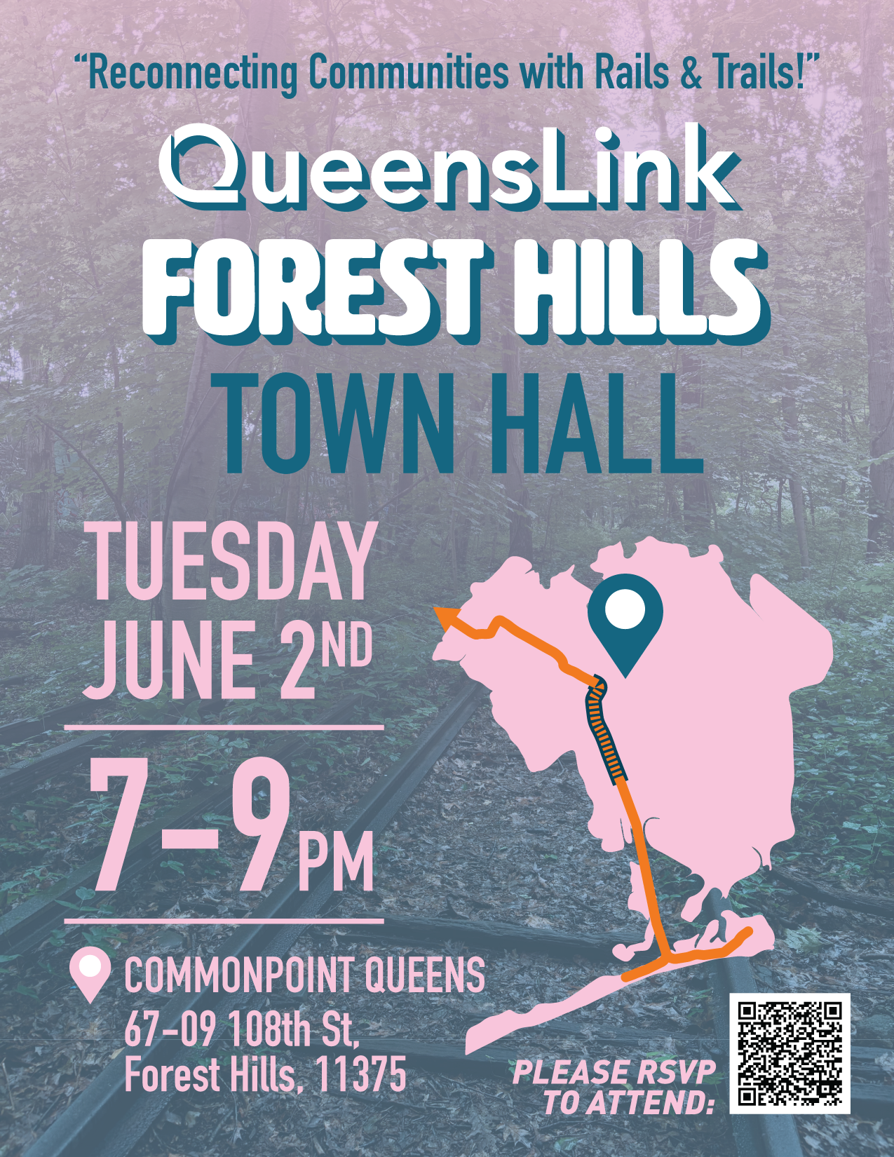 Join QueensLink at Commonpoint Queens for a discussion about the project. Light refreshments will be served.Place: Commonpoint Queens67-09 108th St, Forest Hills, NY 11375Date: Tuesday June 2ndTime: 7-9 PM